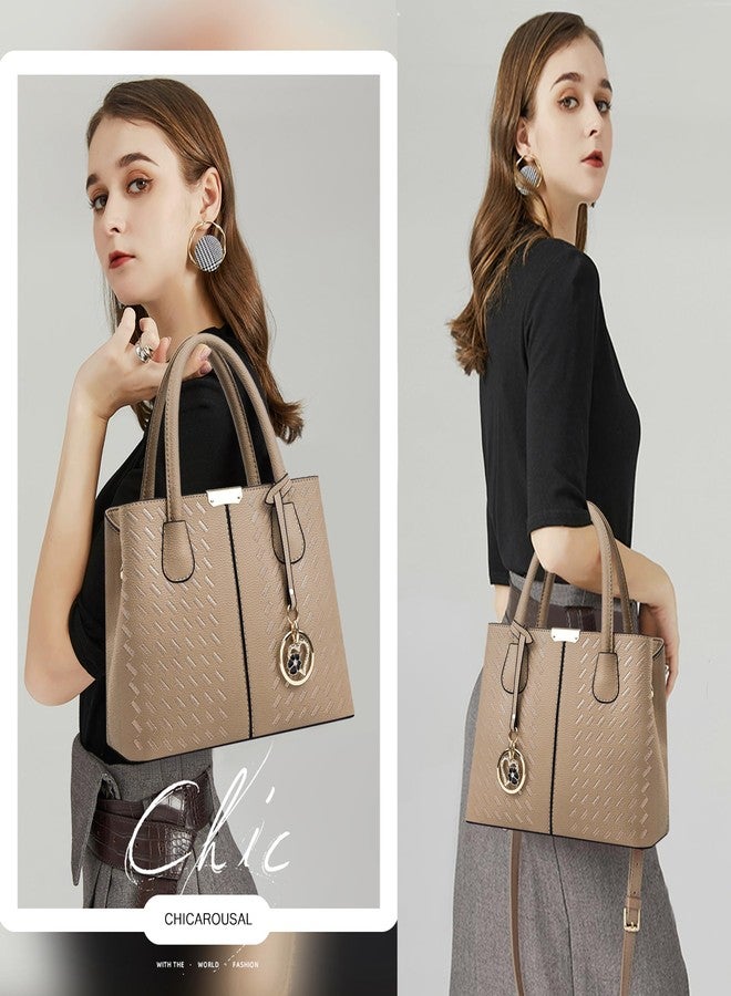 CHICAROUSAL Purses and Handbags for Women Leather Crossbody Bags Women's Tote Shoulder Bag (Xiuhua Khaki) - Image 2